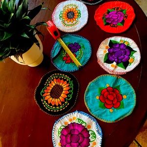 Individual Guatemalan hand embroidered tortilla warmer.